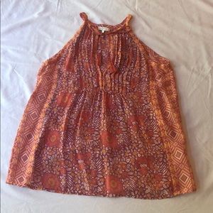 Joie Peach Silk Halter Tie Neck- Size XS